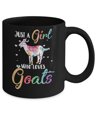 Just A Girl Who Loves Goats Cute Goat Lover Mug-Coffee Mug-11oz Mug-Black