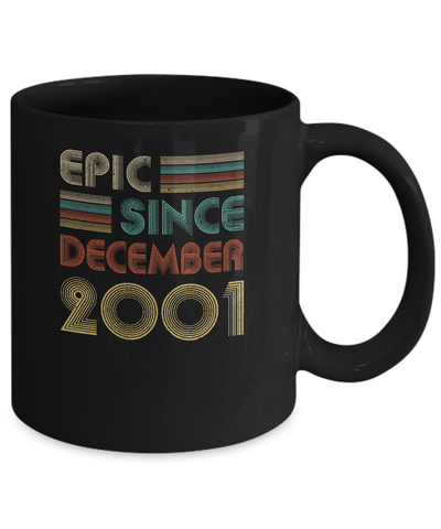 Epic Since December 2001 Vintage 20th Birthday Gifts Mug-Coffee Mug-11oz Mug-Black