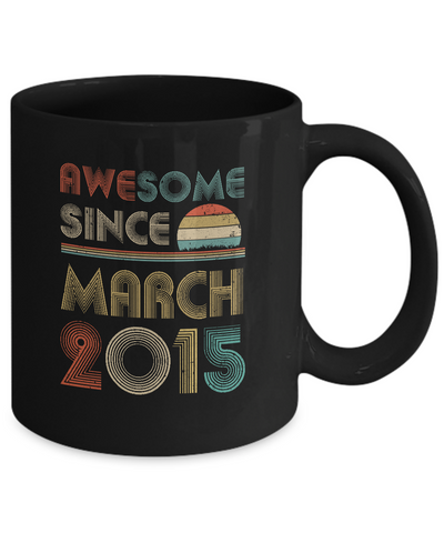 Awesome Since March 2015 Vintage 6th Birthday Gifts Youth Mug-Coffee Mug-11oz Mug-Black