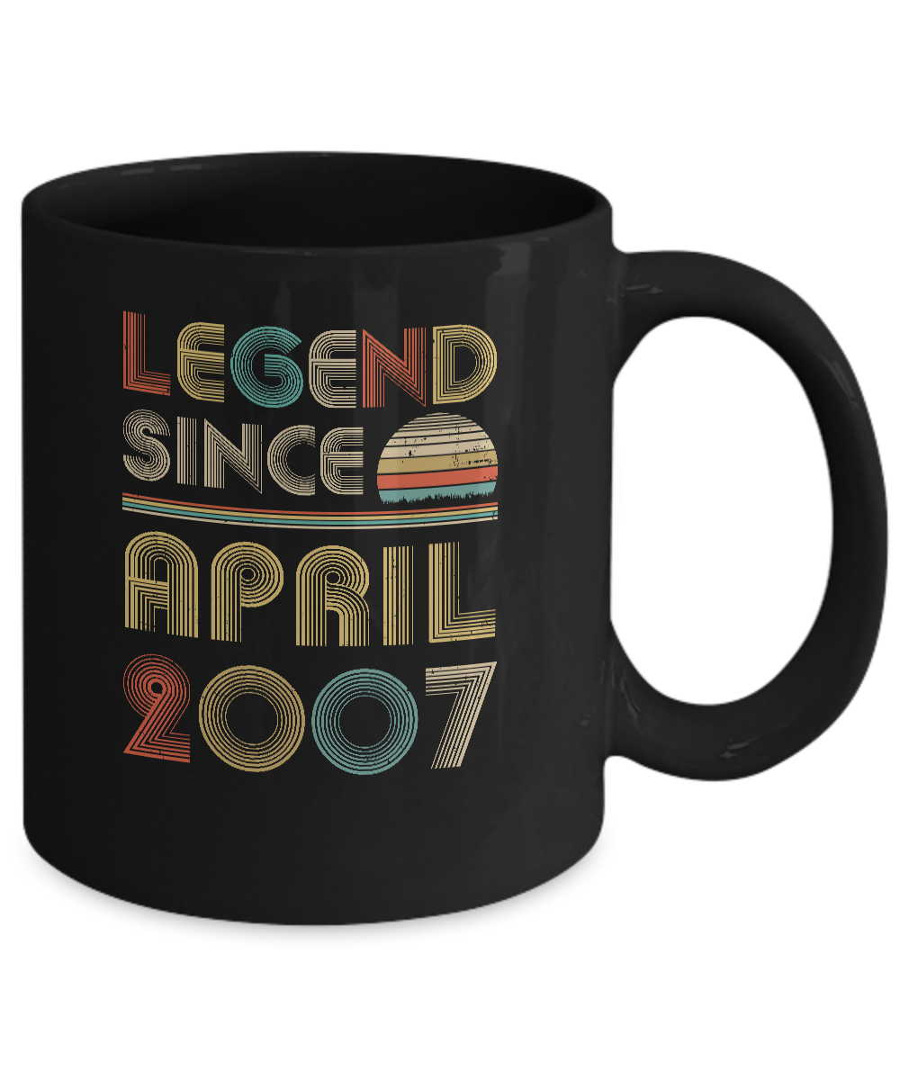 Legend Since April 2007 Vintage 14th Birthday Gifts Mug-Coffee Mug-11oz Mug-Black