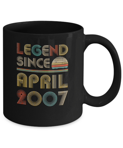 Legend Since April 2007 Vintage 14th Birthday Gifts Mug-Coffee Mug-11oz Mug-Black