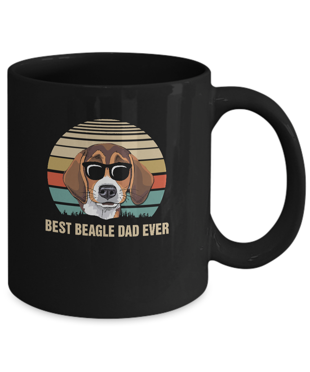 Vintage Beagle Dad Gifts Best Beagle Dad Ever Mug-Coffee Mug-11oz Mug-Black