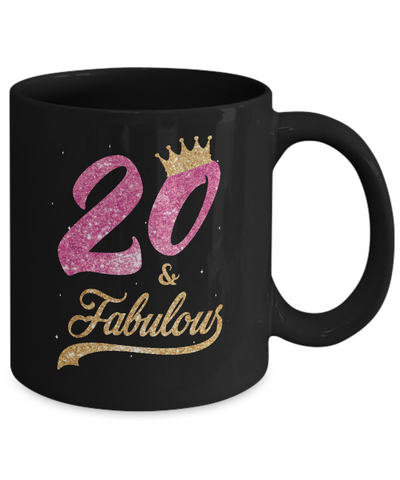 20 And Fabulous 2001 20th Birthday Gift Mug-Coffee Mug-11oz Mug-Black