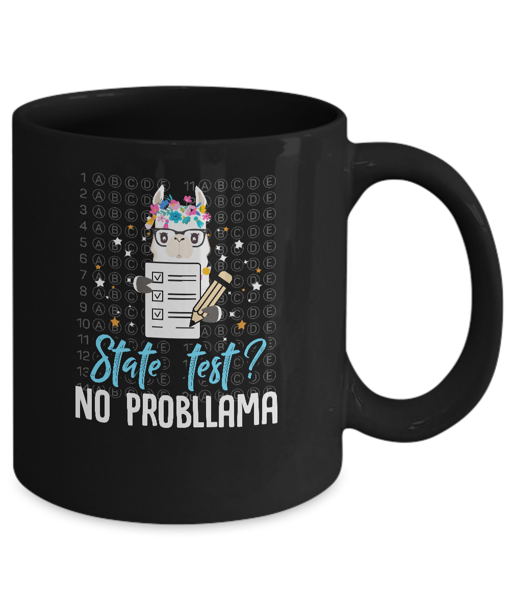 Llama Funny Motivational State Test Day For Students Mug-Coffee Mug-11oz Mug-Black