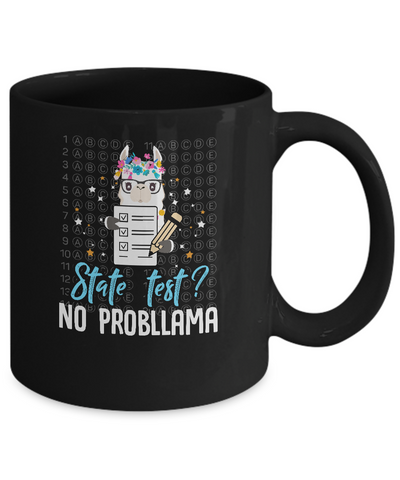 Llama Funny Motivational State Test Day For Students Mug-Coffee Mug-11oz Mug-Black