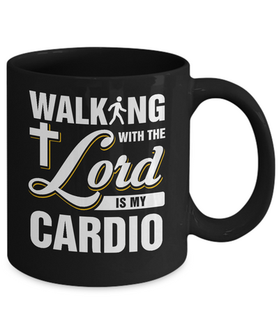 Walking With The Lord Is My Cardio Mug-Coffee Mug-11oz Mug-Black