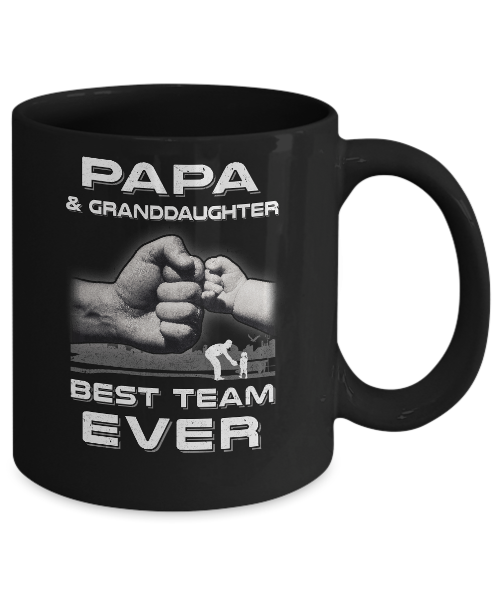 Papa And Granddaughter Best Team Ever Fathers Day Mug-Coffee Mug-11oz Mug-Black
