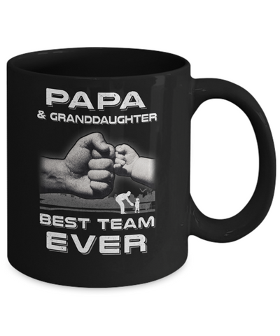 Papa And Granddaughter Best Team Ever Fathers Day Mug-Coffee Mug-11oz Mug-Black