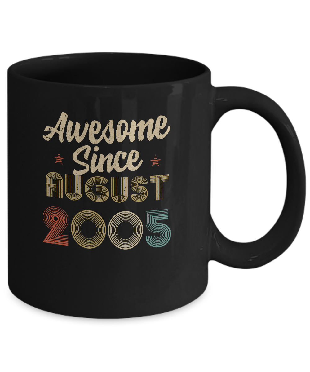 Awesome Since August 2005 Vintage 16th Birthday Gifts Youth Mug-Coffee Mug-11oz Mug-Black