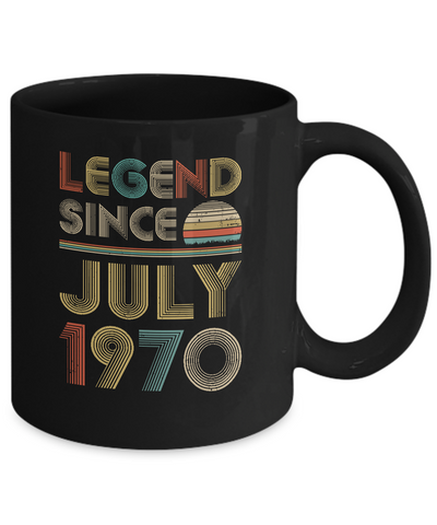Legend Since July 1970 Vintage 51th Birthday Gifts Mug-Coffee Mug-11oz Mug-Black