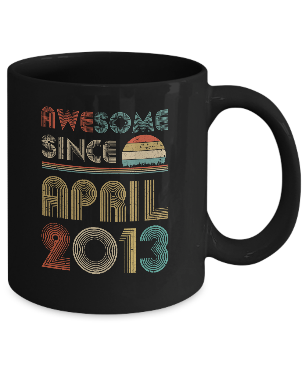 Awesome Since April 2013 Vintage 8th Birthday Gifts Youth Mug-Coffee Mug-11oz Mug-Black