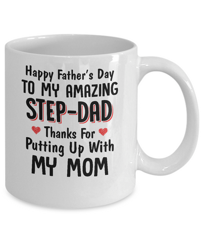 Happy Father's Day To My Amazing Step Dad Gifts Mug-Coffee Mug-11oz Mug-White