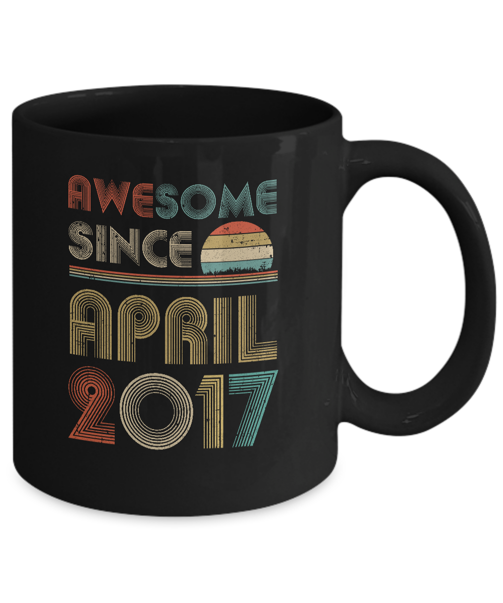Awesome Since April 2017 Vintage 4th Birthday Gifts Youth Mug-Coffee Mug-11oz Mug-Black