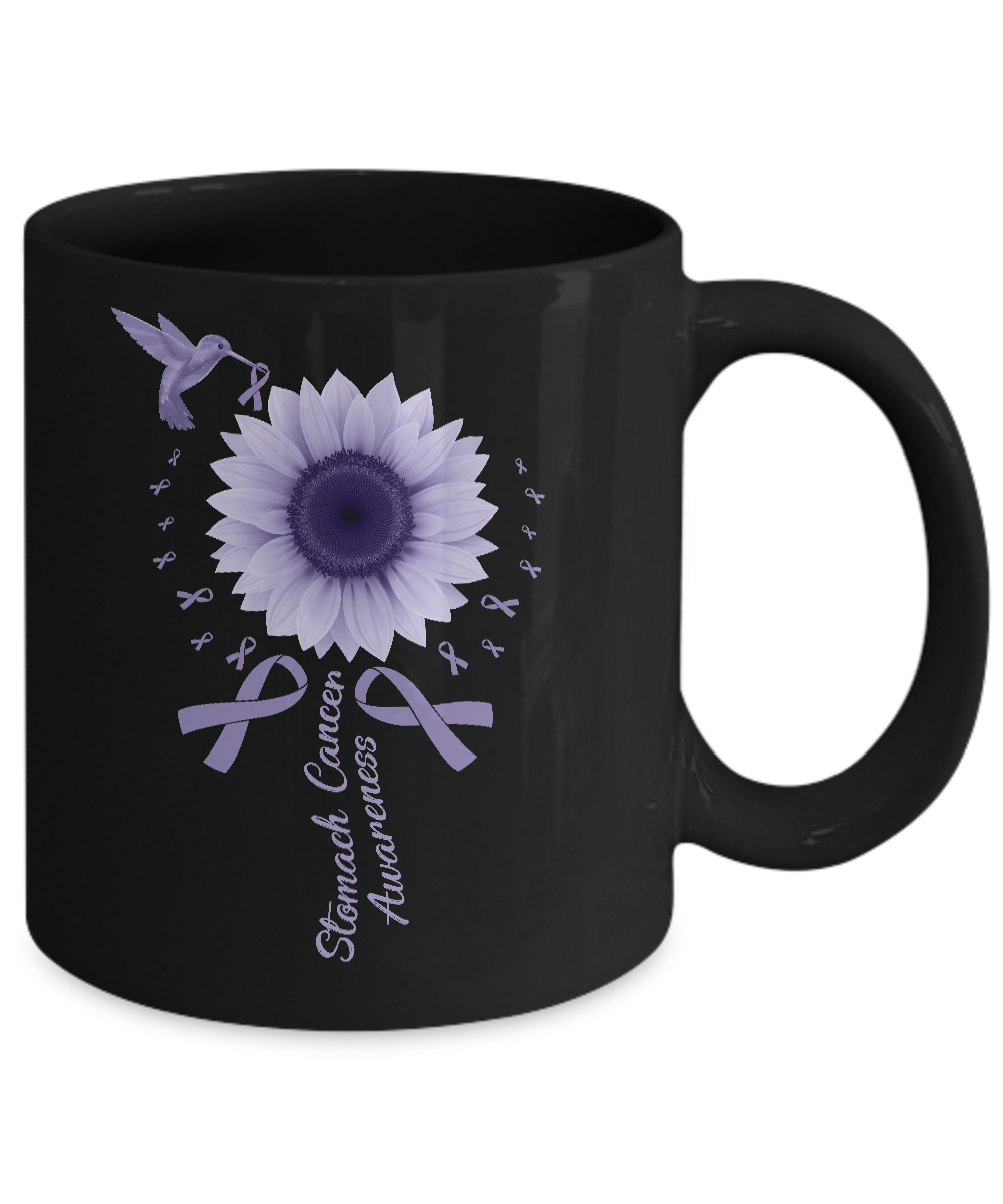 Hummingbird Sunflower Periwinkle Stomach Cancer Awareness Mug-Coffee Mug-11oz Mug-Black