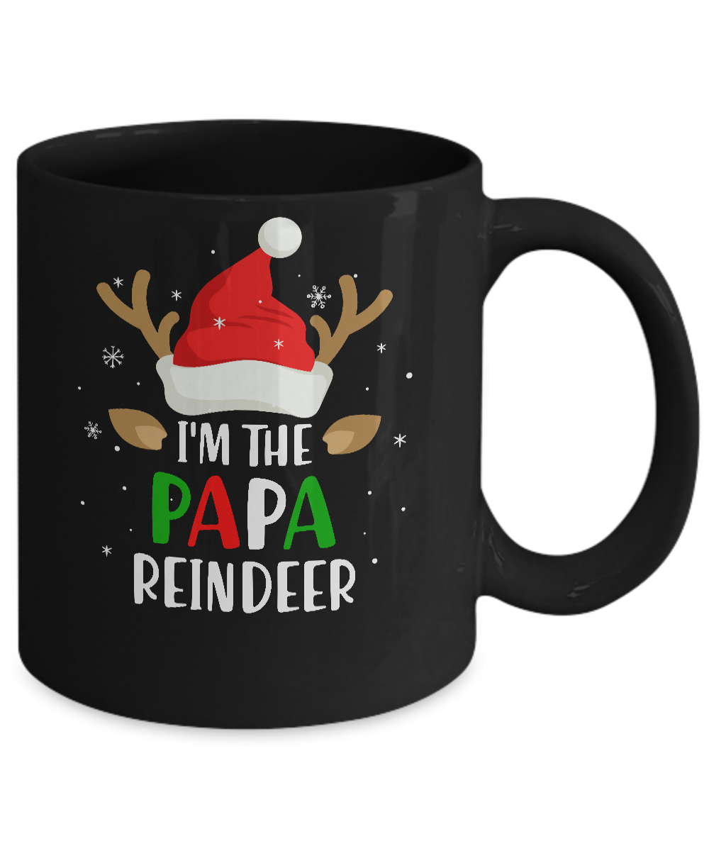I'm The Papa Reindeer Matching Family Christmas Mug-Coffee Mug-11oz Mug-Black