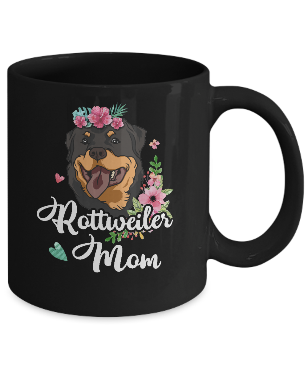 Rottweiler Mom Funny Dog Mom Gift Idea Mug-Coffee Mug-11oz Mug-Black