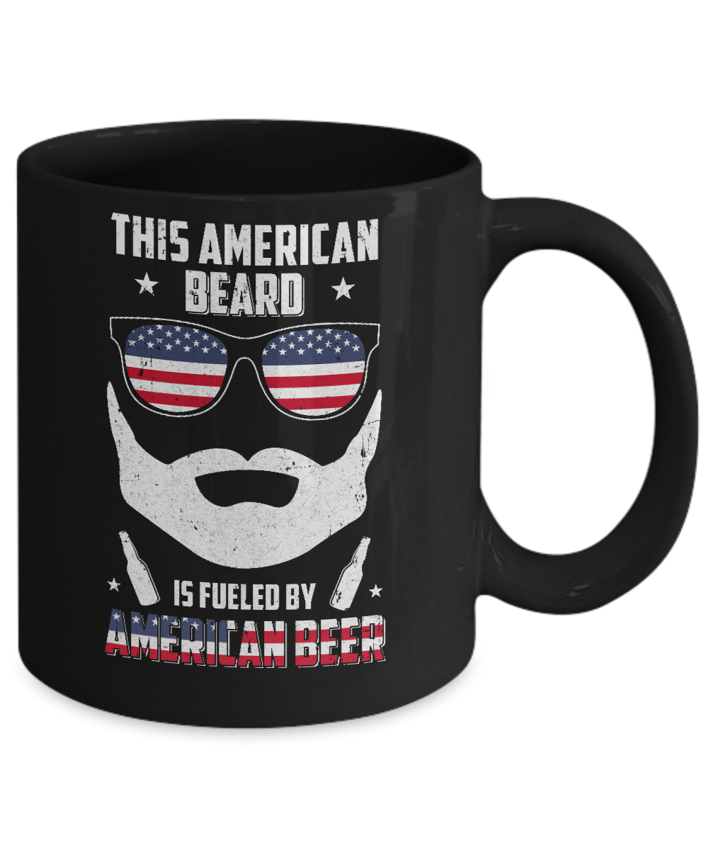 This American Beard Is Fueled By American Beer Mug-Coffee Mug-11oz Mug-Black