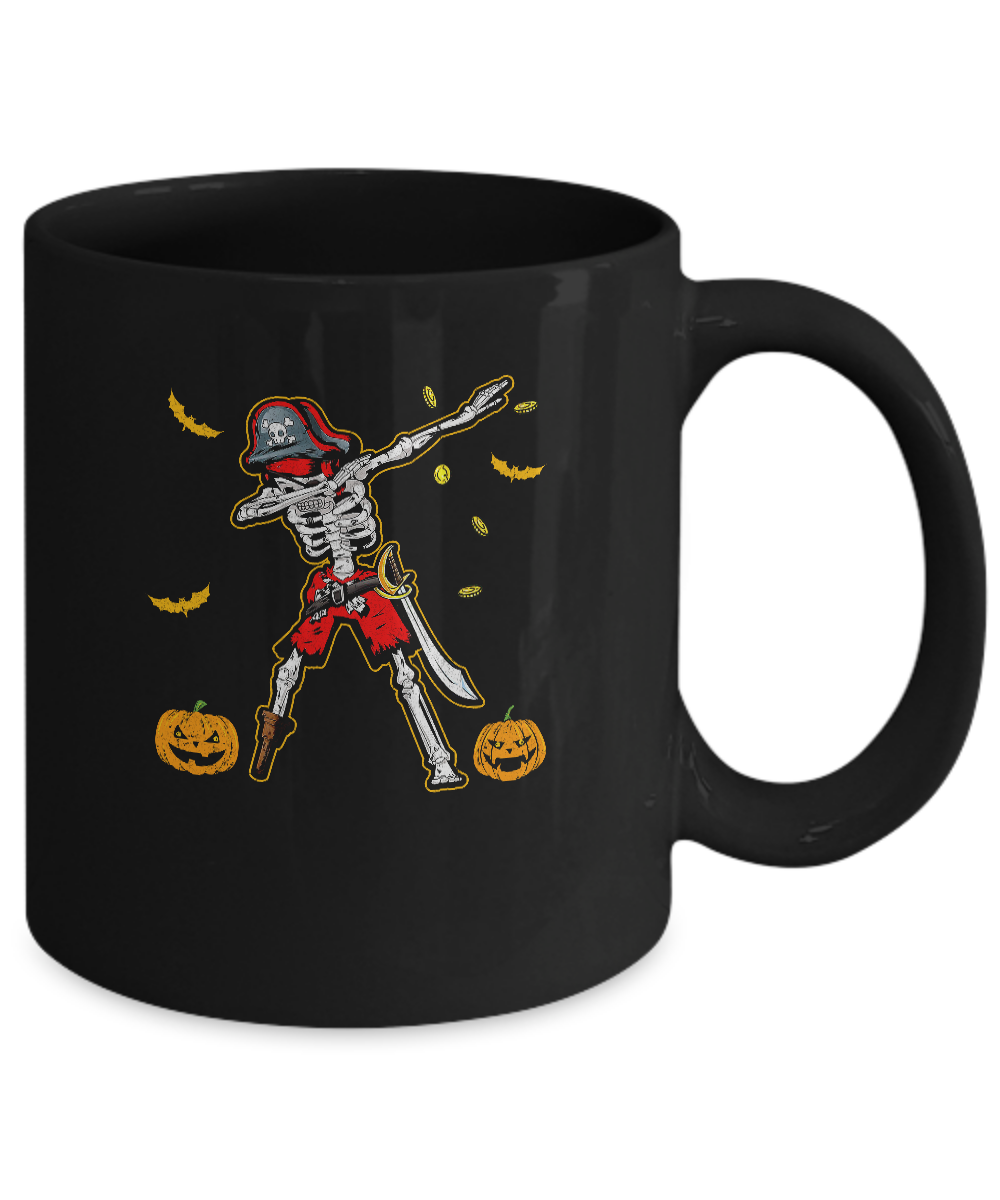 Dabbing Skeleton Pirate For Kids Boys Halloween Gift Dab Mug-Coffee Mug-11oz Mug-Black
