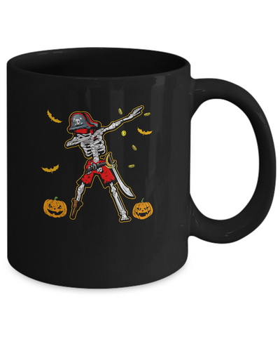 Dabbing Skeleton Pirate For Kids Boys Halloween Gift Dab Mug-Coffee Mug-11oz Mug-Black