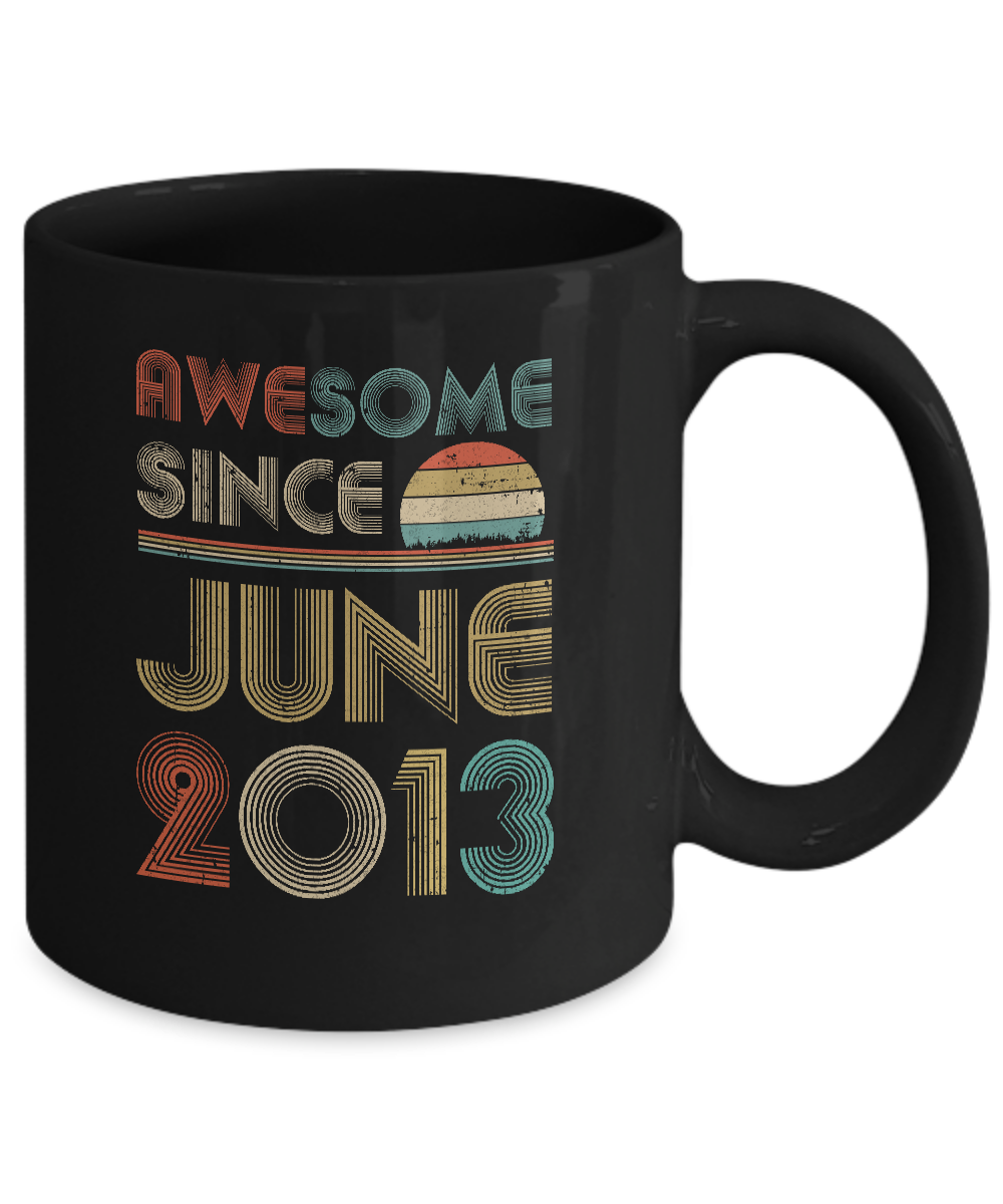 Awesome Since June 2013 Vintage 8th Birthday Gifts Youth Mug-Coffee Mug-11oz Mug-Black