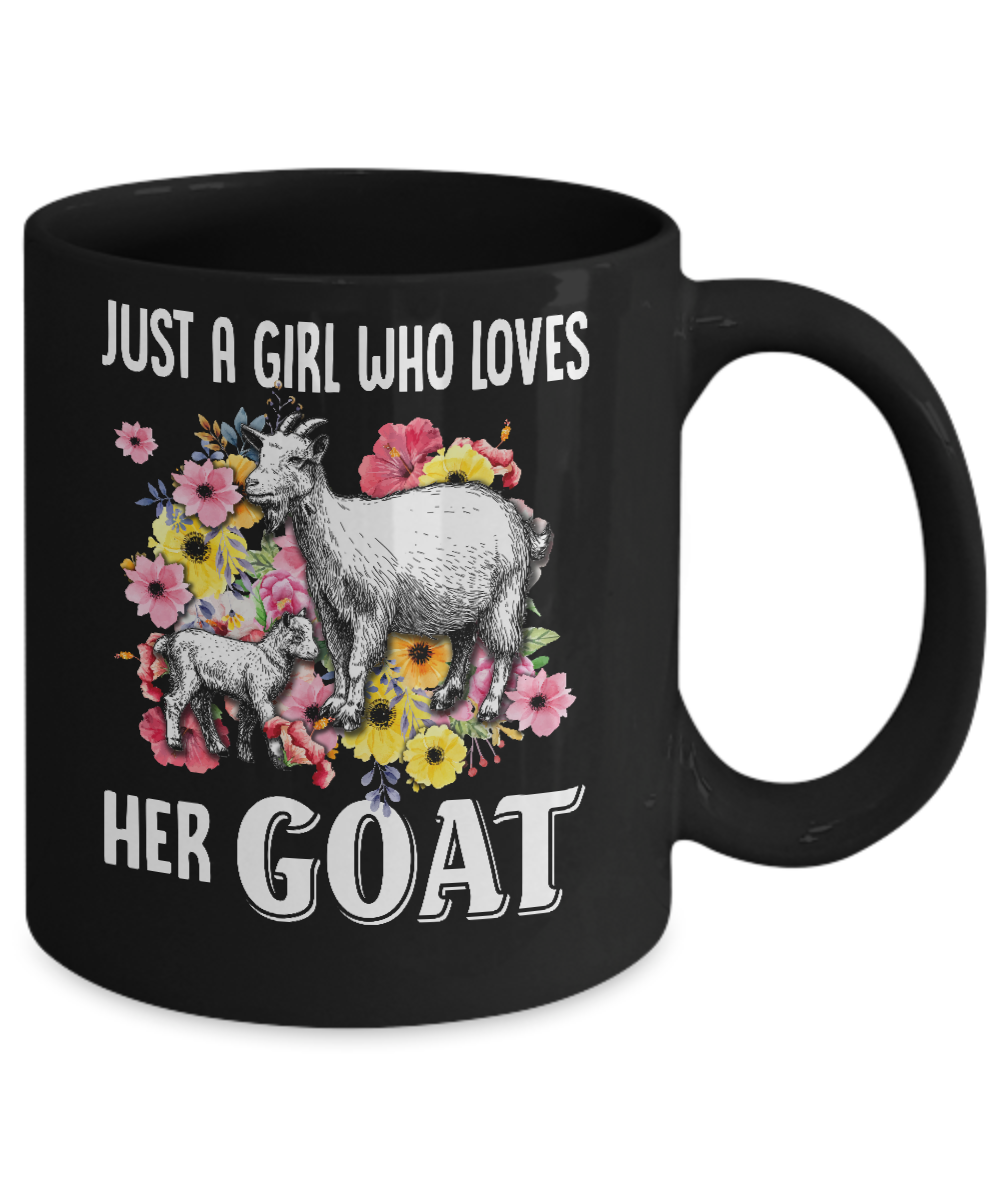 Just A Girl Who Loves Her Goat Mug-Coffee Mug-11oz Mug-Black