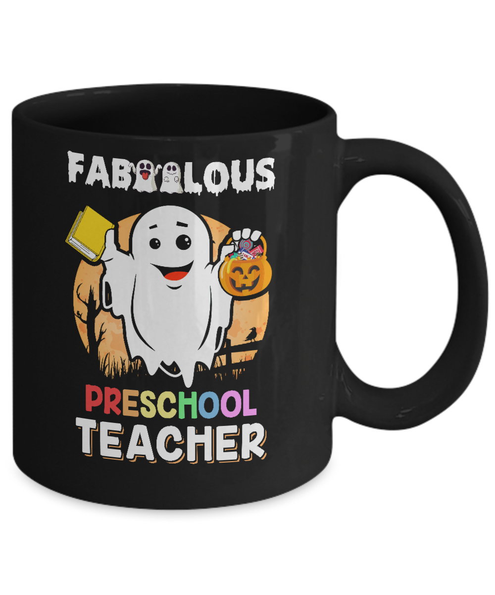 Faboolous Fabulous Preschool Teacher Halloween Mug-Coffee Mug-11oz Mug-Black