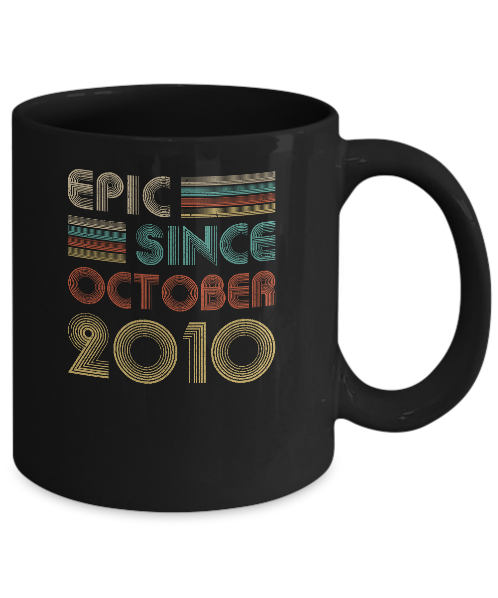 Epic Since October 2010 Vintage 11th Birthday Gifts Youth Mug-Coffee Mug-11oz Mug-Black