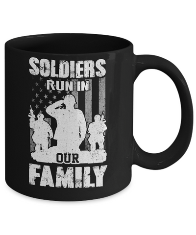 Soldiers Run In Our Family Veteran Dad Son Mug-Coffee Mug-11oz Mug-Black