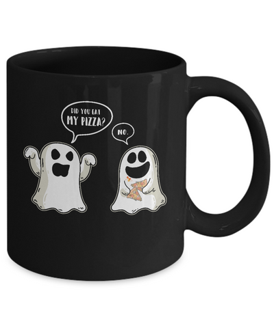 Funny Ghost Halloween Pizza Costume Mug-Coffee Mug-11oz Mug-Black