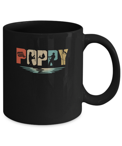Vintage Fishing Poppy Father's Day Gift Mug-Coffee Mug-11oz Mug-Black