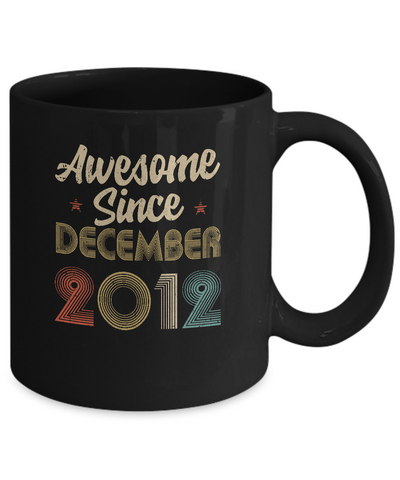 Awesome Since December 2012 Vintage 9th Birthday Gifts Youth Mug-Coffee Mug-11oz Mug-Black