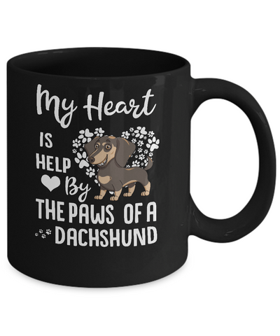 My Heart Is Held By The Paws Of A Dachshund Lover Mug-Coffee Mug-11oz Mug-Black