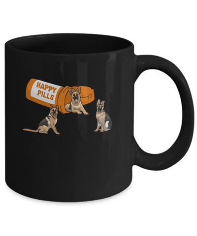 German Shepherd Happy Pills Mug-Coffee Mug-11oz Mug-Black