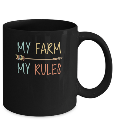 My Farm My Rules Farming Mug-Coffee Mug-11oz Mug-Black