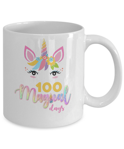 100 Magical Days Of School Unicorn Girl Gifts Mug-Coffee Mug-11oz Mug-White