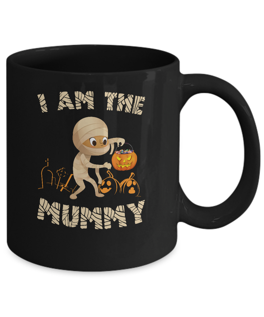 Matching Halloween Costume I Am The Mummy Mom Mug-Coffee Mug-11oz Mug-Black