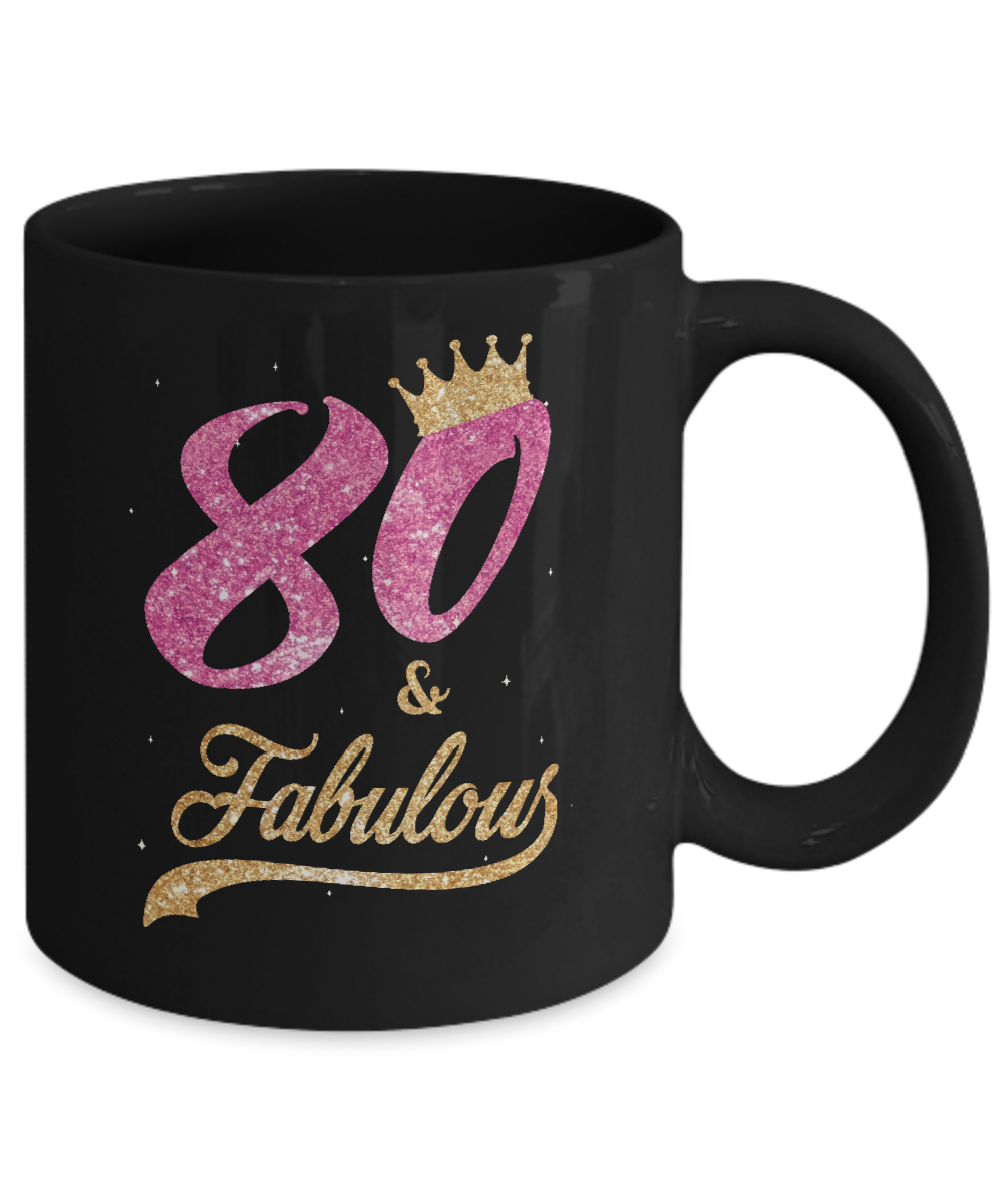 80 And Fabulous 1941 80th Birthday Gift Mug-Coffee Mug-11oz Mug-Black