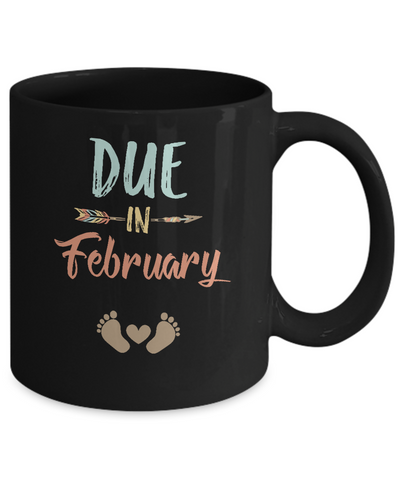 Due Date February 2021 Announcement Mommy Bump Pregnancy Mug-Coffee Mug-11oz Mug-Black
