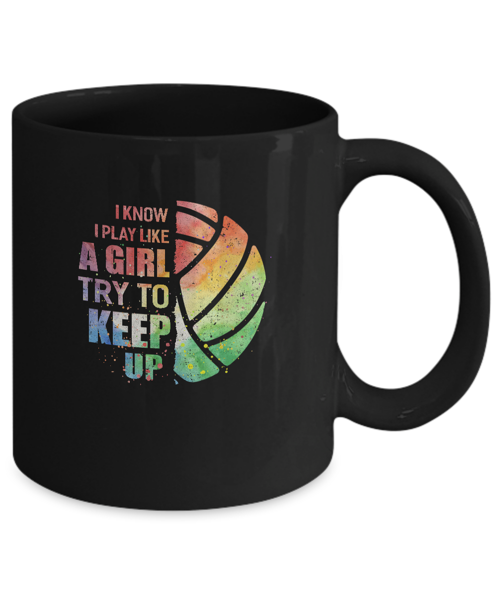 Yeah I Play Like A Girl Volleyball Girl Mug-Coffee Mug-11oz Mug-Black