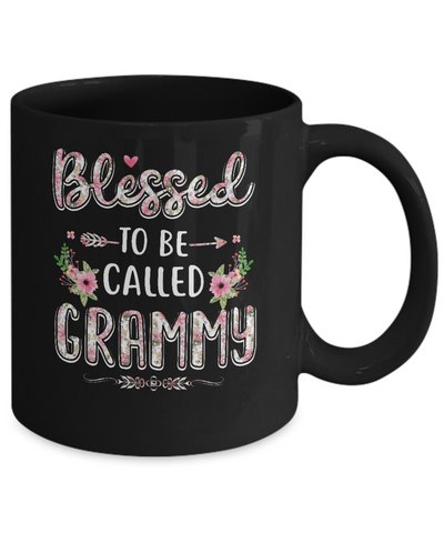 Funny Grandma Gifts Blessed To Be Called Grammy Mug-Coffee Mug-11oz Mug-Black
