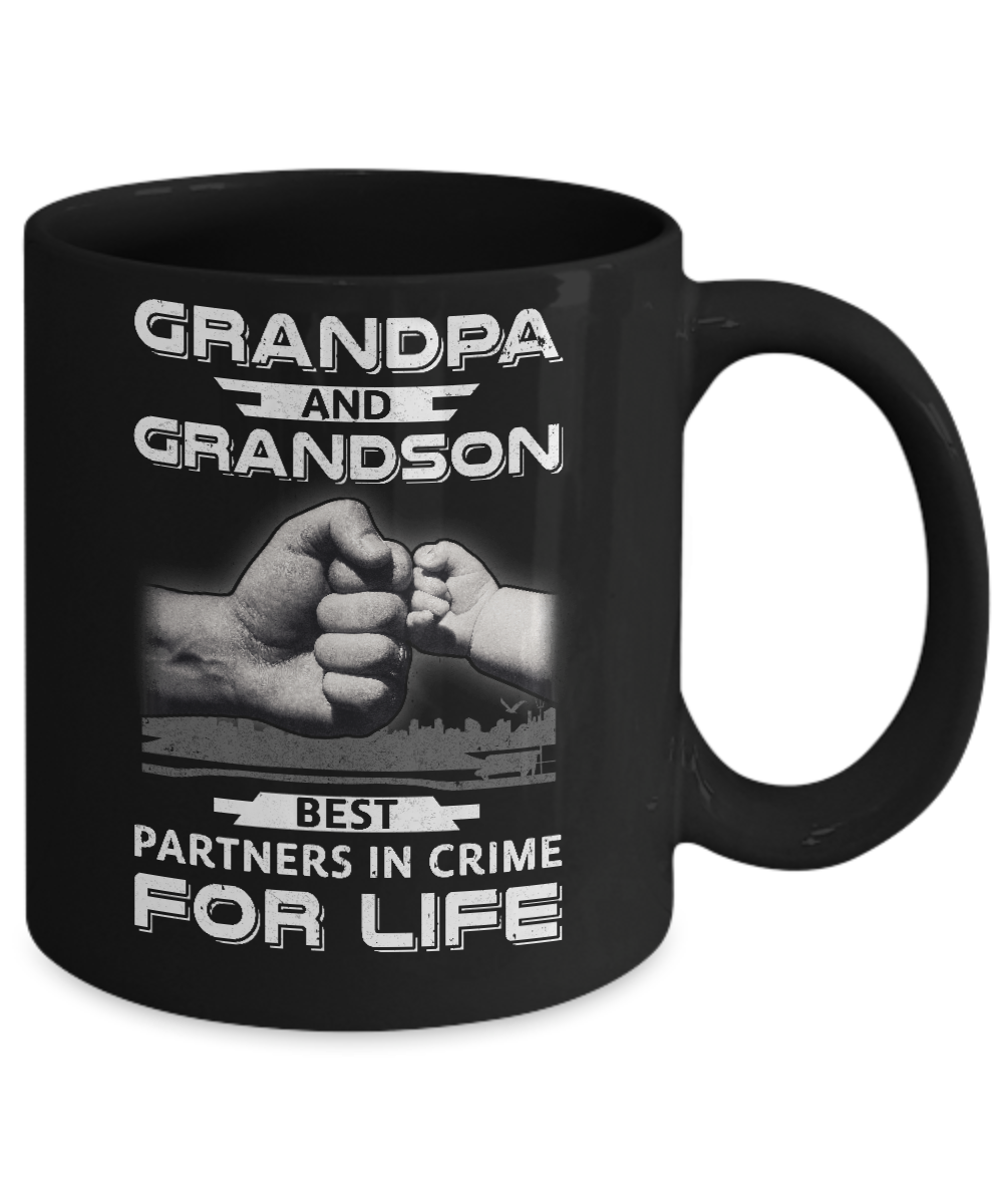 Grandpa And Grandson Best Partners In Crime For Life Mug-Coffee Mug-11oz Mug-Black