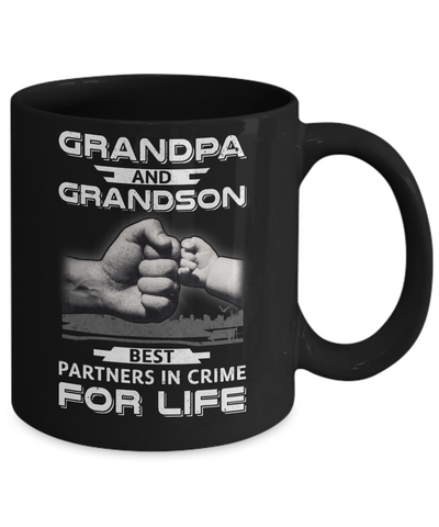 Grandpa And Grandson Best Partners In Crime For Life Mug-Coffee Mug-11oz Mug-Black