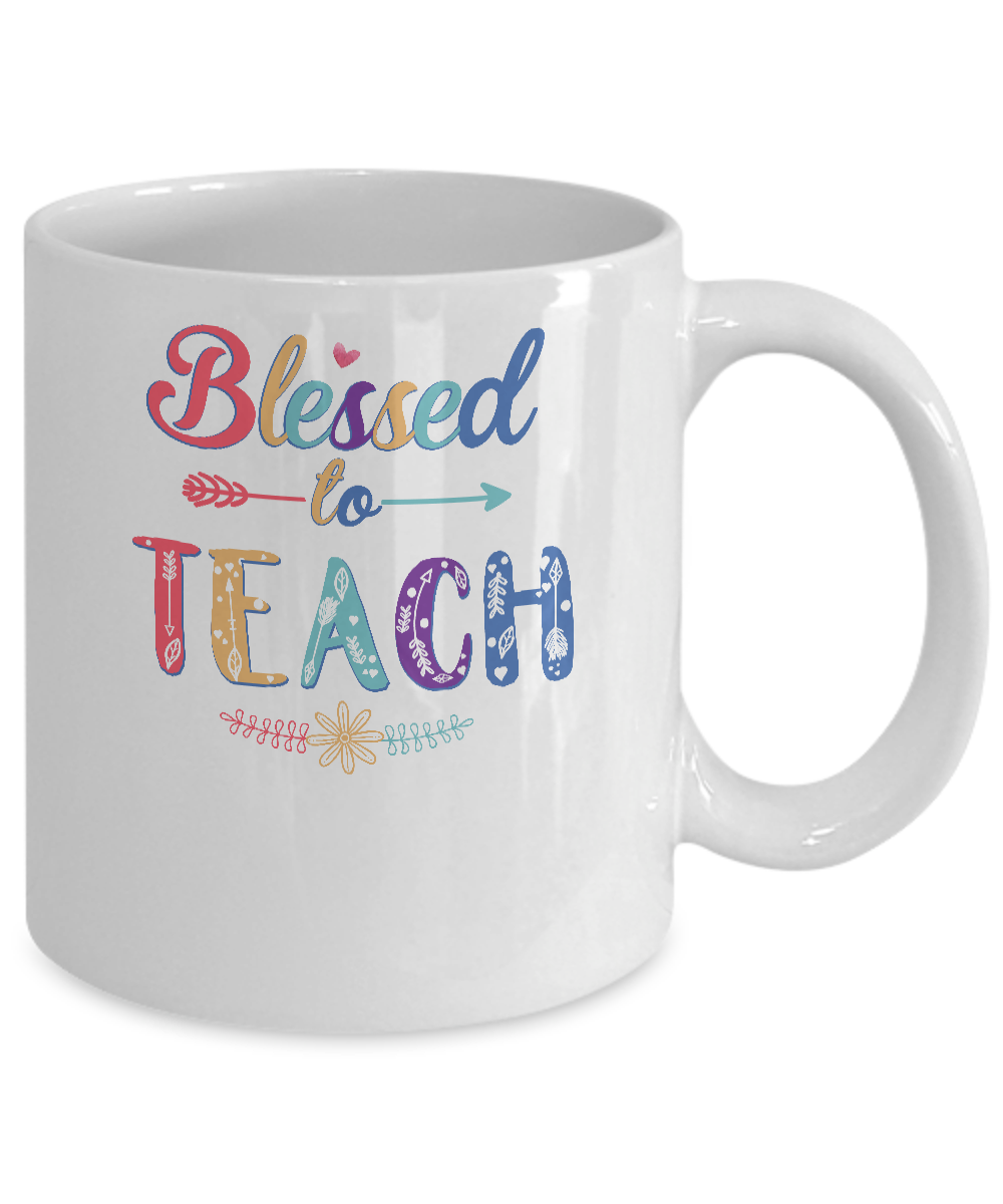 Blessed To Teach Teacher Gifts Back To School Mug-Coffee Mug-11oz Mug-White