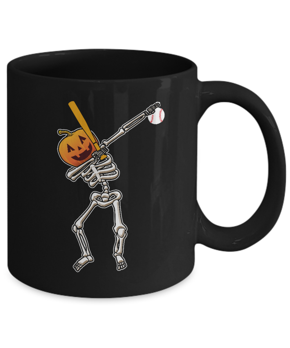 Halloween Dabbing Skeleton Baseball Mug-Coffee Mug-11oz Mug-Black