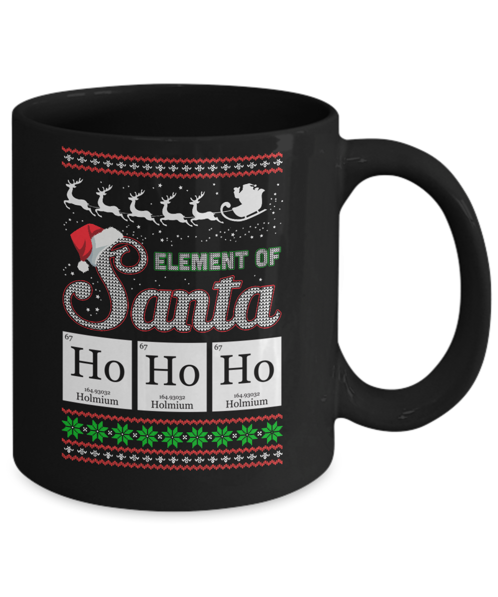 Hohoho Element Of Santa Chemistry Christmas Mug-Coffee Mug-11oz Mug-Black