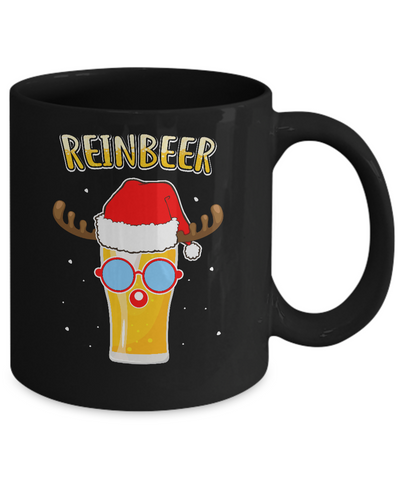 Funny Christmas Gift Beer Reindeer Lovers Reinbeer Mug-Coffee Mug-11oz Mug-Black