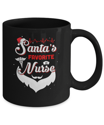 Nursing Santa's Favorite Nurse Christmas Mug-Coffee Mug-11oz Mug-Black
