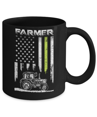 Farmer Patriotic American Flag Mug-Coffee Mug-11oz Mug-Black