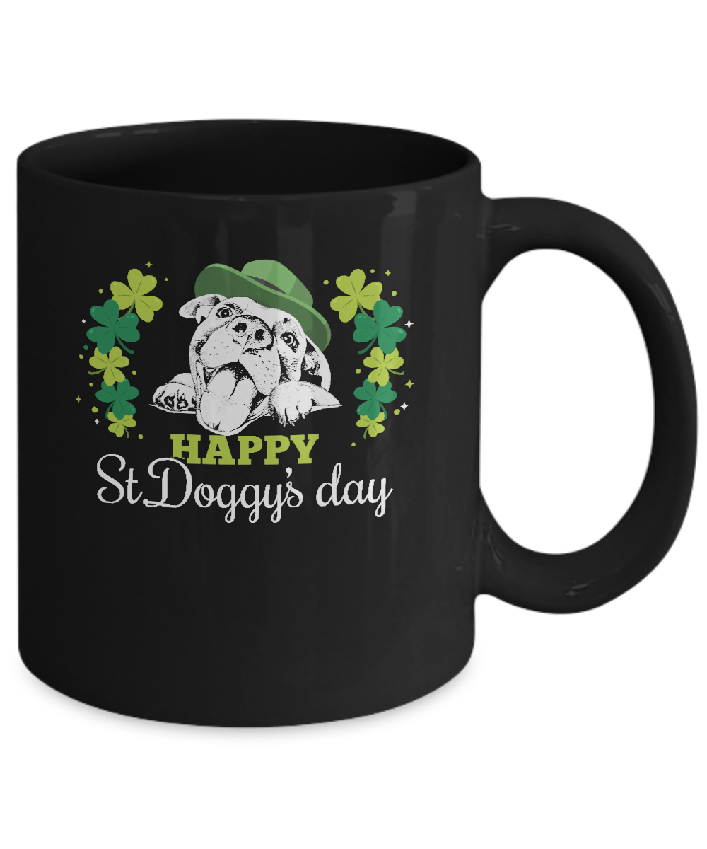 Happy St Doggy's Day Saint Patrick's Day Dog Mug-Coffee Mug-11oz Mug-Black
