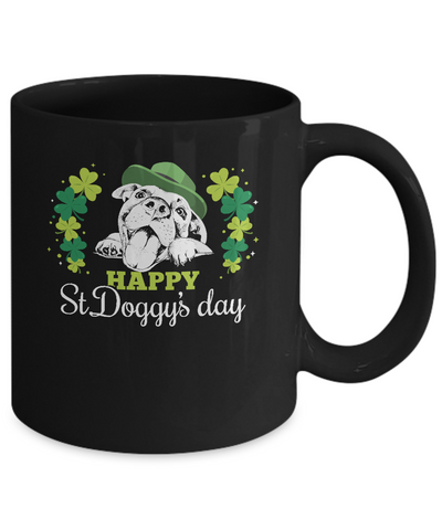 Happy St Doggy's Day Saint Patrick's Day Dog Mug-Coffee Mug-11oz Mug-Black
